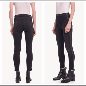 rag & bone washed black tux high rise Ankle skinny